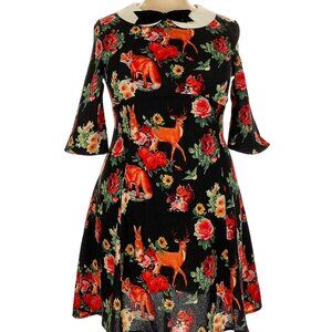 Hell Bunny Vixen Dress in Woodland